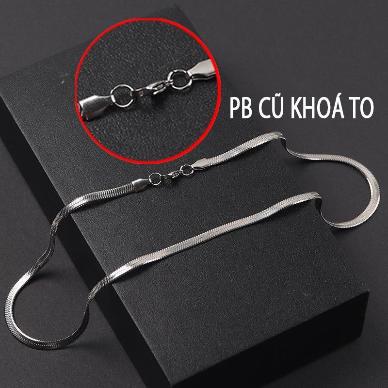 Dây chuyền nam nữ titan cao cấp đẹp sang trọng mì trangsucpt kích cỡ 4mm màu trắng PTDCNA43