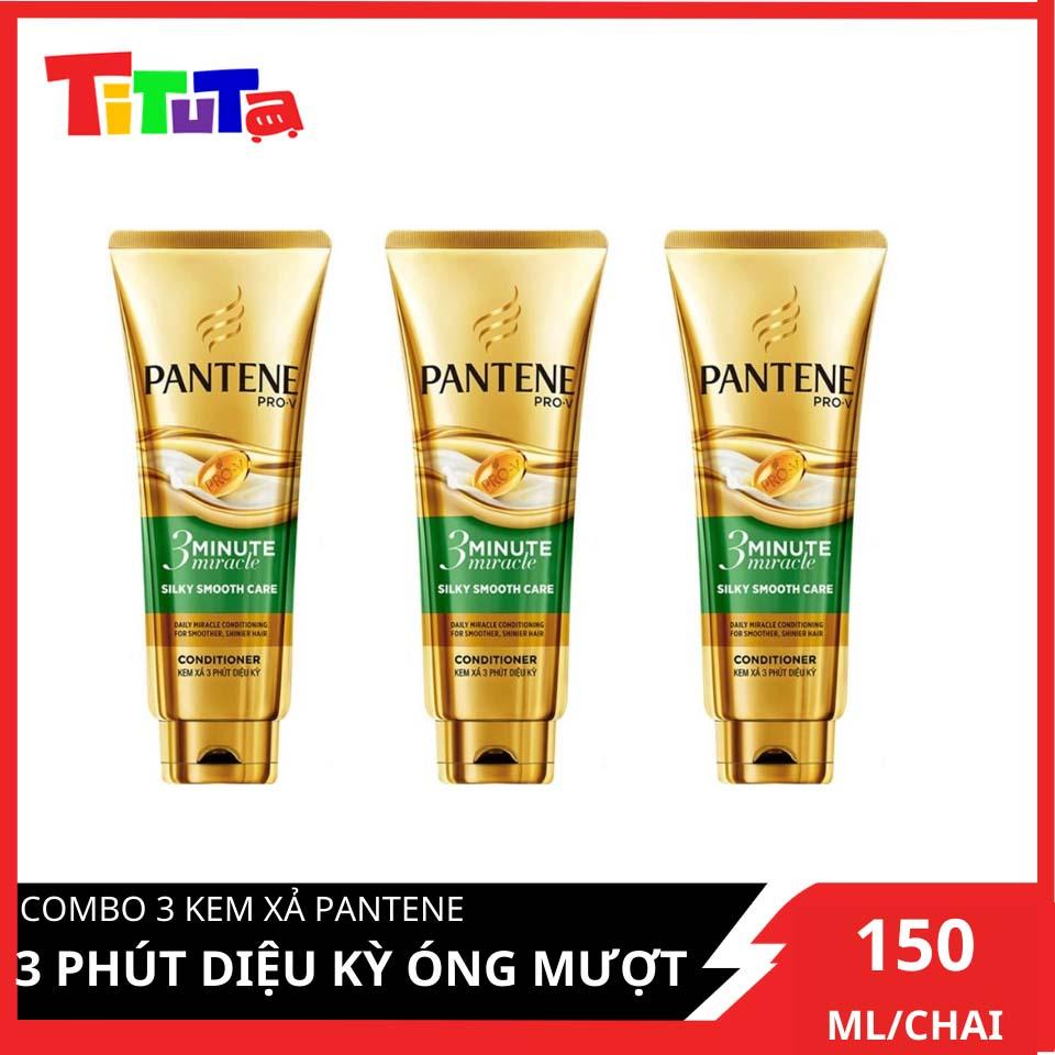 COMBO 3 tuýp kem xả Pantene 3 Phút diệu kỳ Óng mượt 150ml