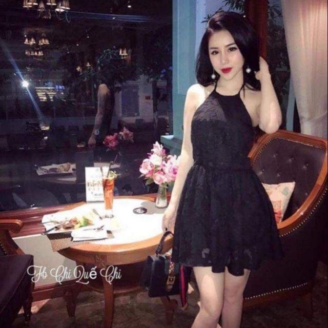 Đầm xòe đan dây lưng lót quần