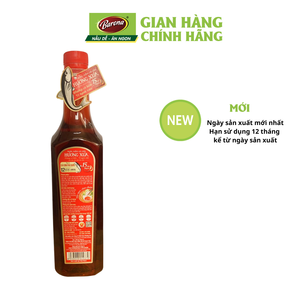 Nước Mắm chiết xuất từ Cá Cơm Phú Quốc HƯƠNG XƯA 750ml
