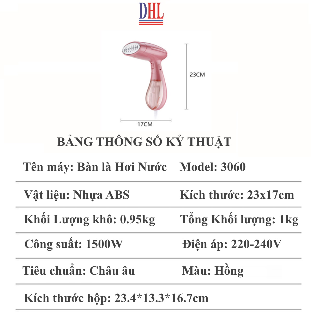 Bàn là bàn ủi hơi nước cầm tay SOKANY 3060 công suất 1500W hàng chính hãng