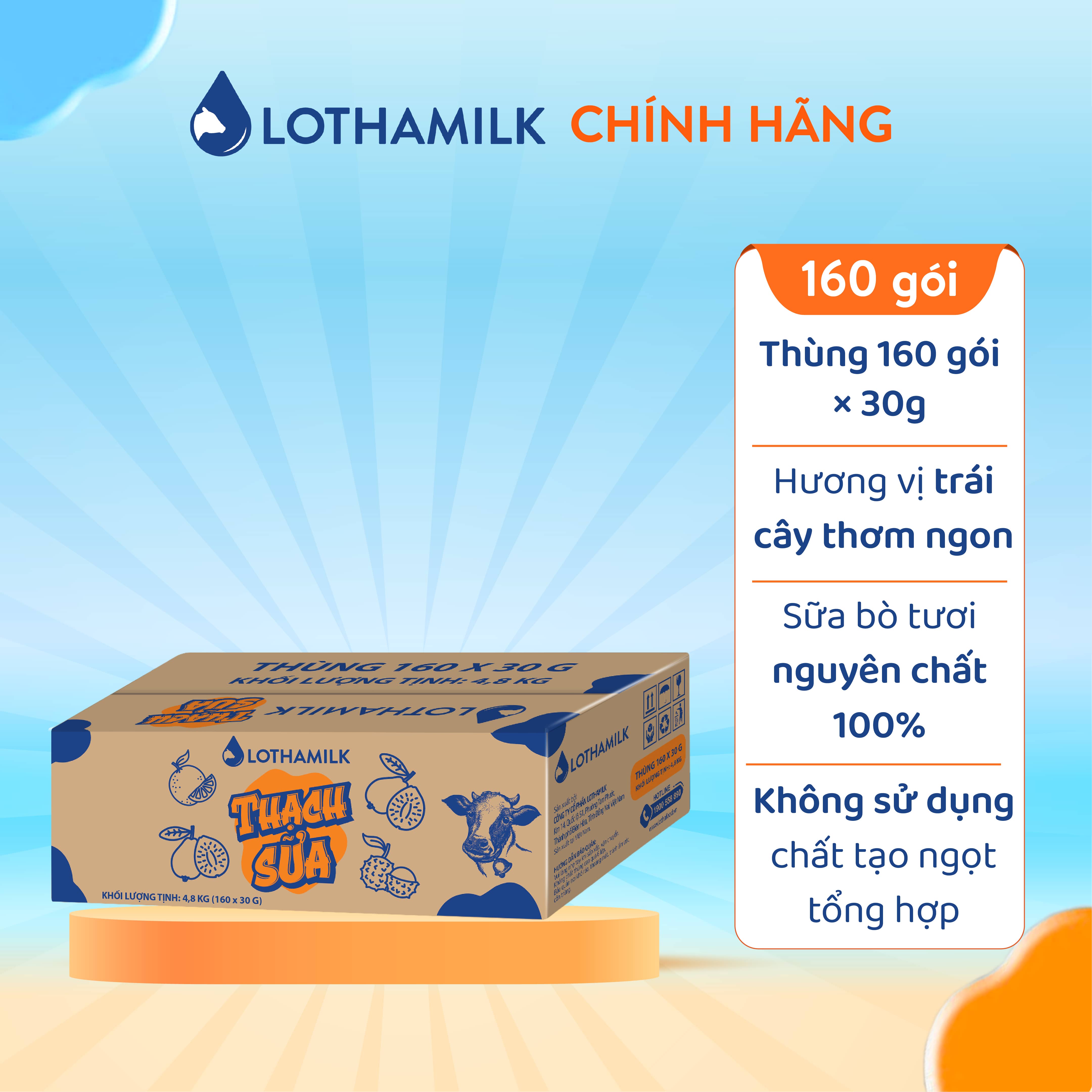 Thạch Sữa Lothamilk thùng 160x30g