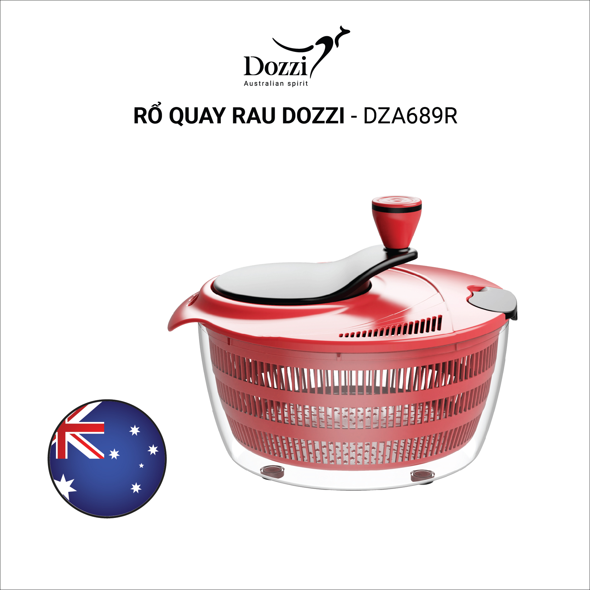 Rổ quay rau ly tâm Dozzi Úc 3in1 DZA689R