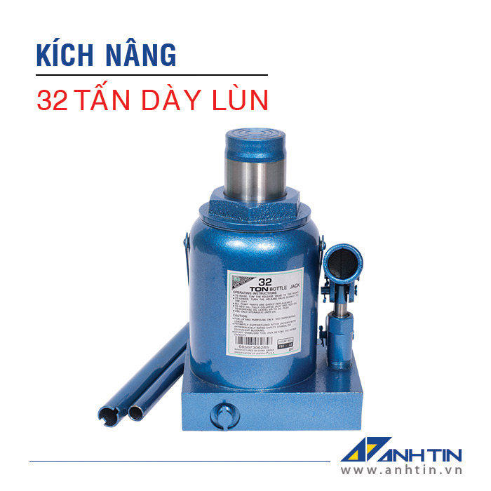 Con đội 32 tấn dày lùn | Kích nâng xe ô tô xe tải | Kích thủy lực | 32 tấn dày lùn | Chiều cao nâng 115mm
