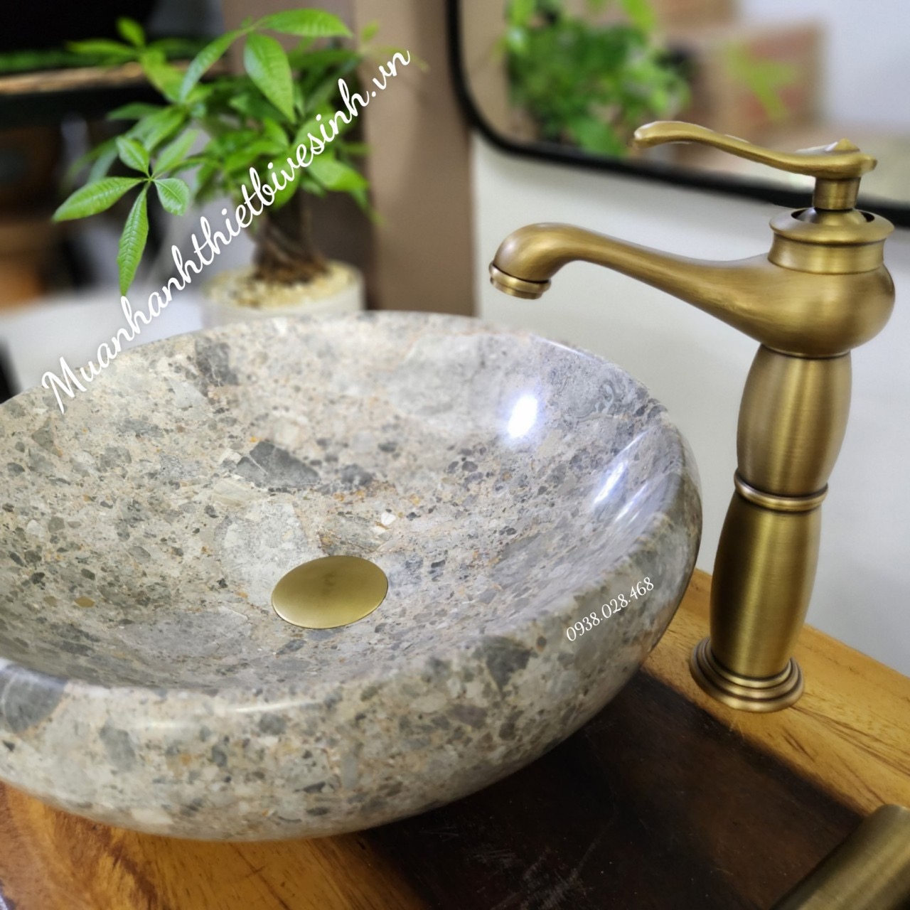 Lavabo đá tự nhiên - Lavabo đặt bàn đá tự nhiên - chậu rửa mặt đá tự nhiên