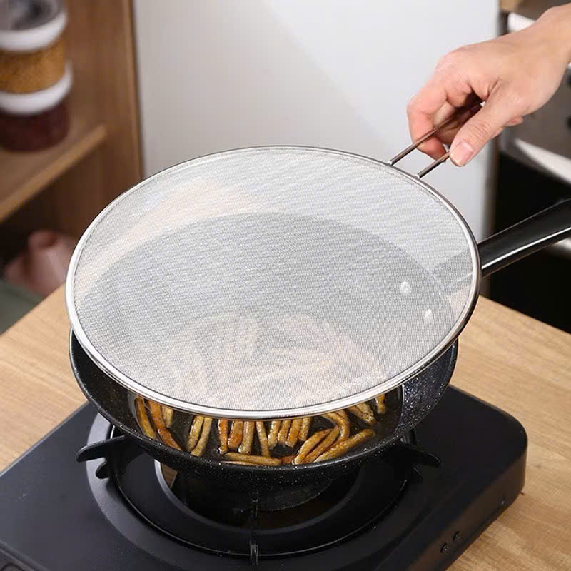 Lưới Vợt Đậy Chống Bắn Dầu Mỡ 29cm - 33cm Có Tay Cầm Tiện Dụng - An Toàn Cho Món Ăn - HÀNG CHÍNH HÃNG MINIIN