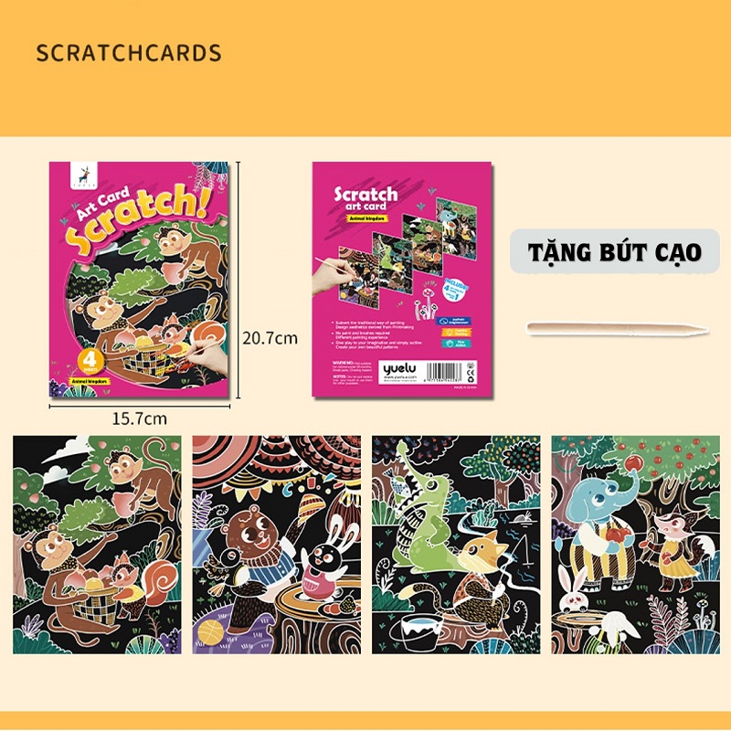 Sách tranh cạo nhiều chủ đề, phong cách độc đáo - Đồ chơi trí tuệ - Đồ chơi giáo dục
