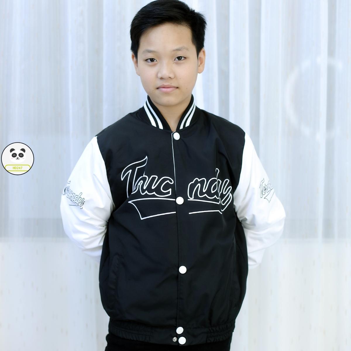 Áo khoác trẻ em bé trai unisex in hình cá tính size đại form 14 42kg 0318 D