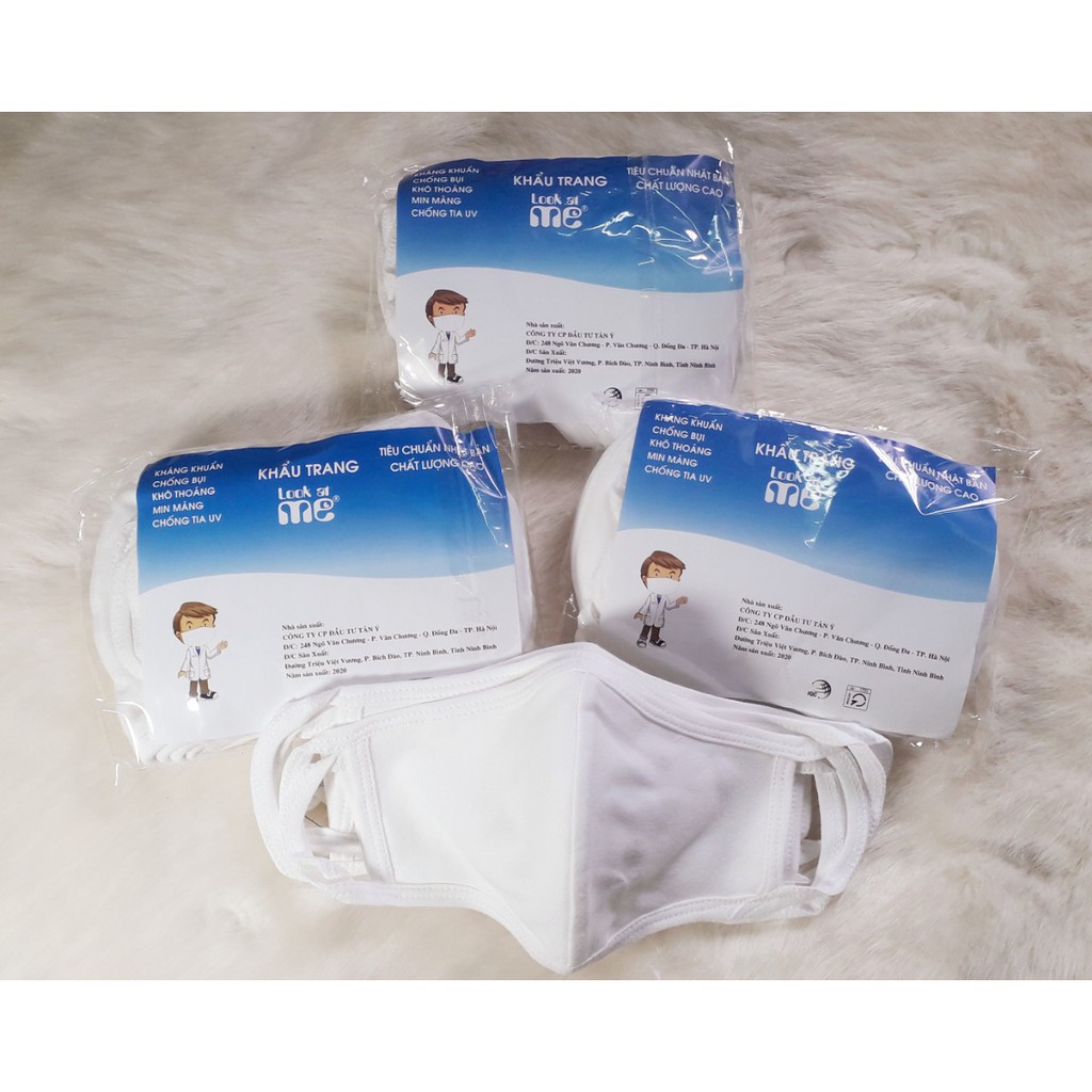 Khẩu trang vải dệt kim hàng Việt Nam Look at me kháng khuẩn chống bụi hiệu quả