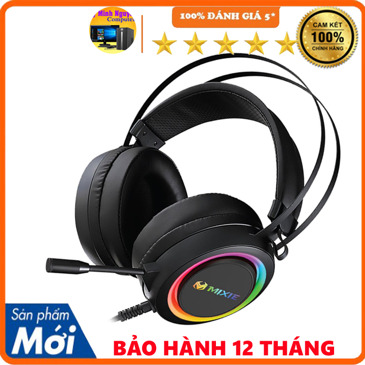 Tai nghe chụp tai máy tính có mic - led đổi màu gaming MIXIE Hàng chính hãng