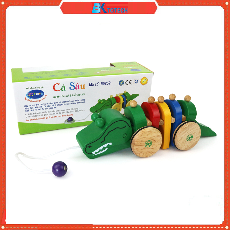 Mô hình cá sấu bằng gỗ - Đồ chơi gỗ Winwintoys