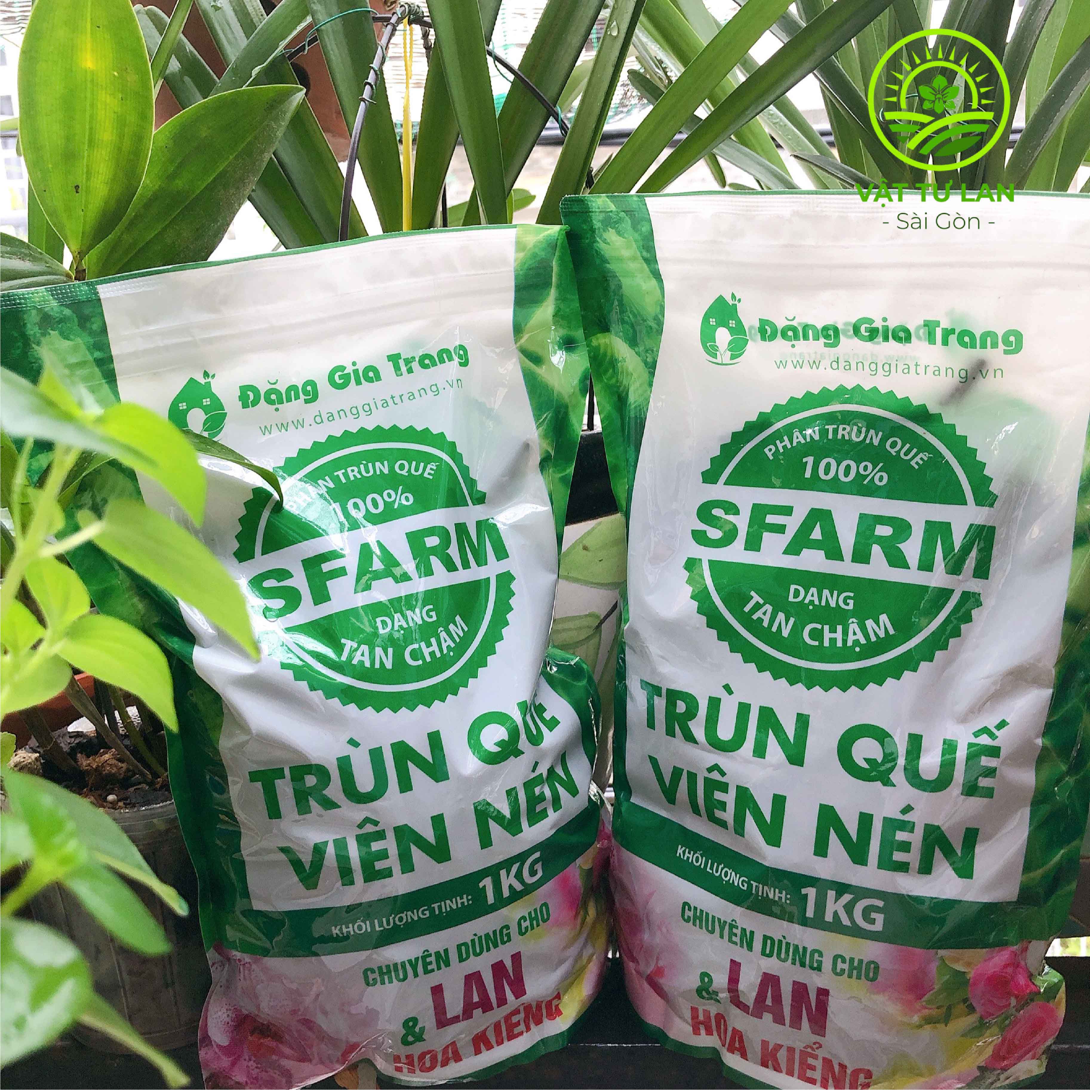 PHÂN TRÙN QUẾ SFARM VIÊN NÉN CHUYÊN DÙNG CHO LAN VÀ HOA KIỂNG TRỒNG CHẬU - 1kg