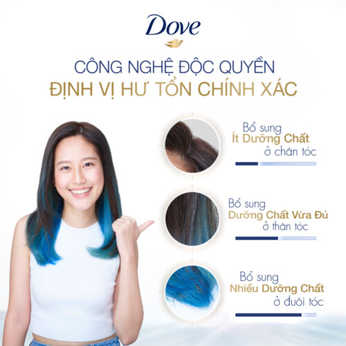 Combo Dove Phục Hồi Hư Tổn Dầu Gội 640g + Kem Xả 610g