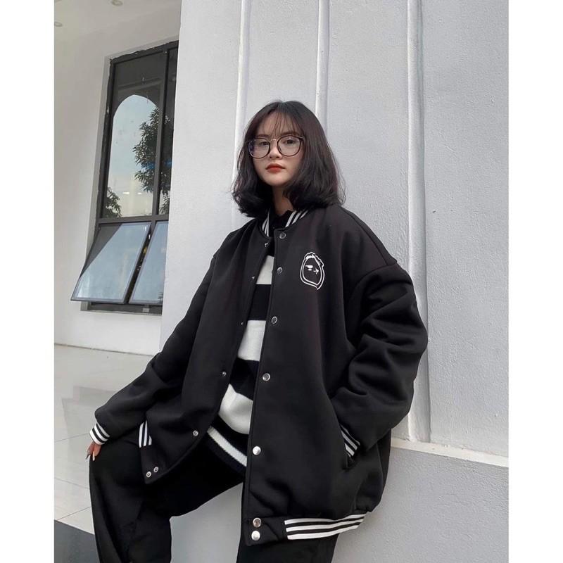 Áo khoác BOMBER F Tay dài form rộng Ulzzang ️/Nam nữ unisex ️ Jaystoree