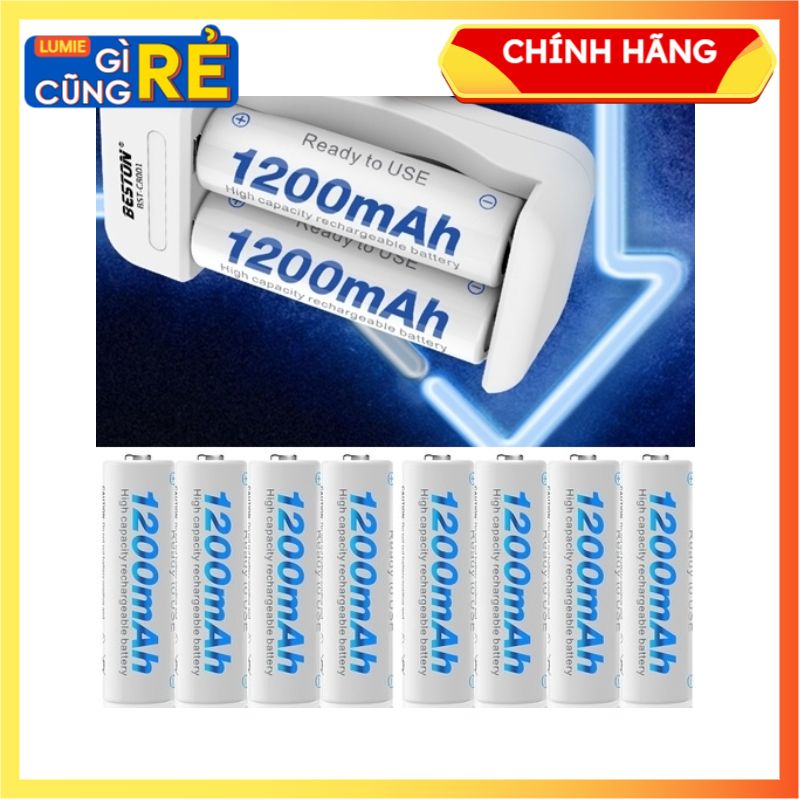 SIÊU SALE - ĐƯỢC TẶNG BỘ SẠC PIN CHÍNH HÃNG KHI MUA 08 VIÊN PIN AA1200 MAh BESTON