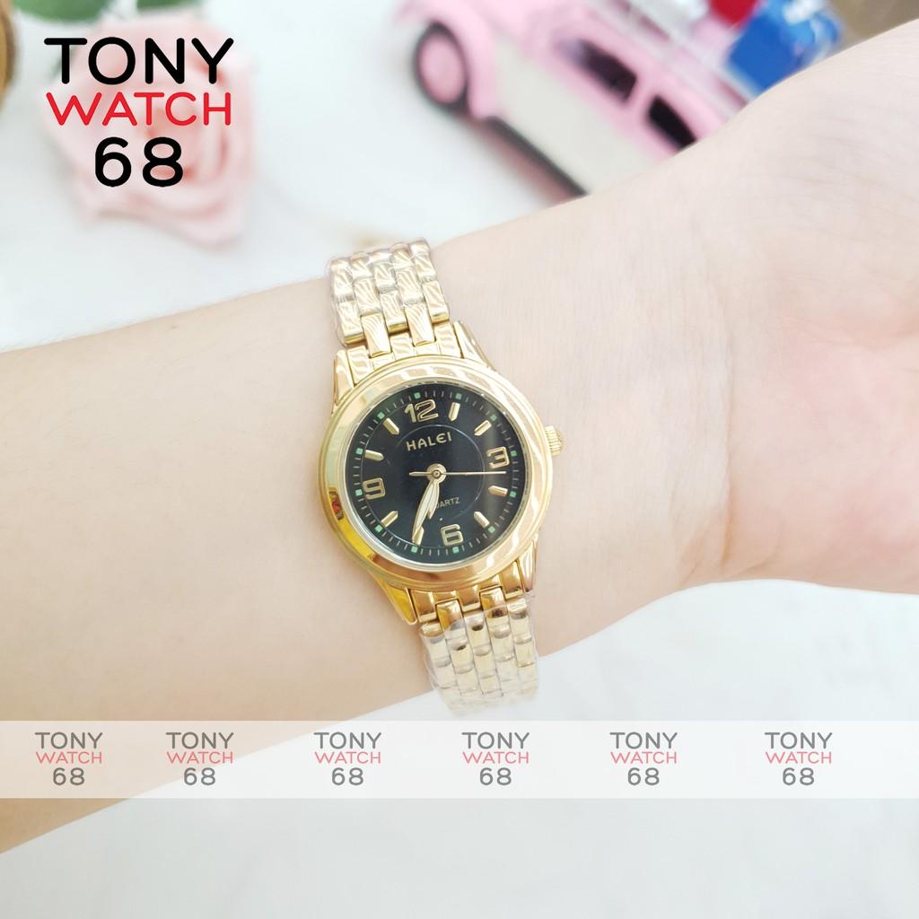 Đồng hồ nữ Halei dây da số dạ quang chống nước chống xước chính hãng Tony Watch 68