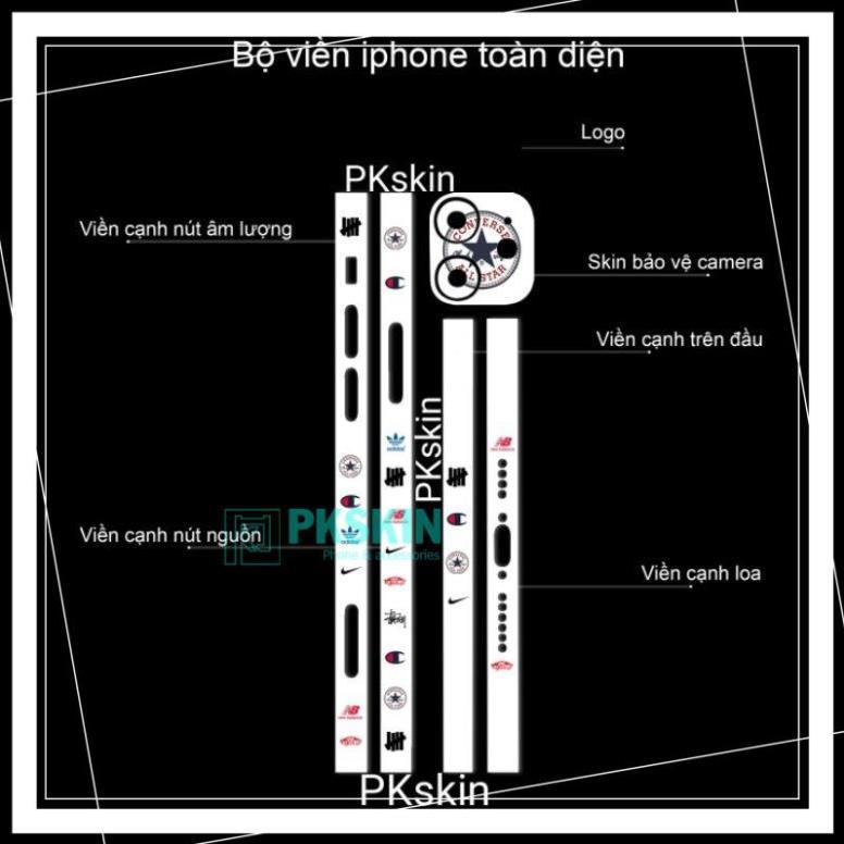 Miếng dán skin viền in hình cho iPhone 13, 13 pro, 13 pro max, 13 mini, x, xs theo yêu cầu