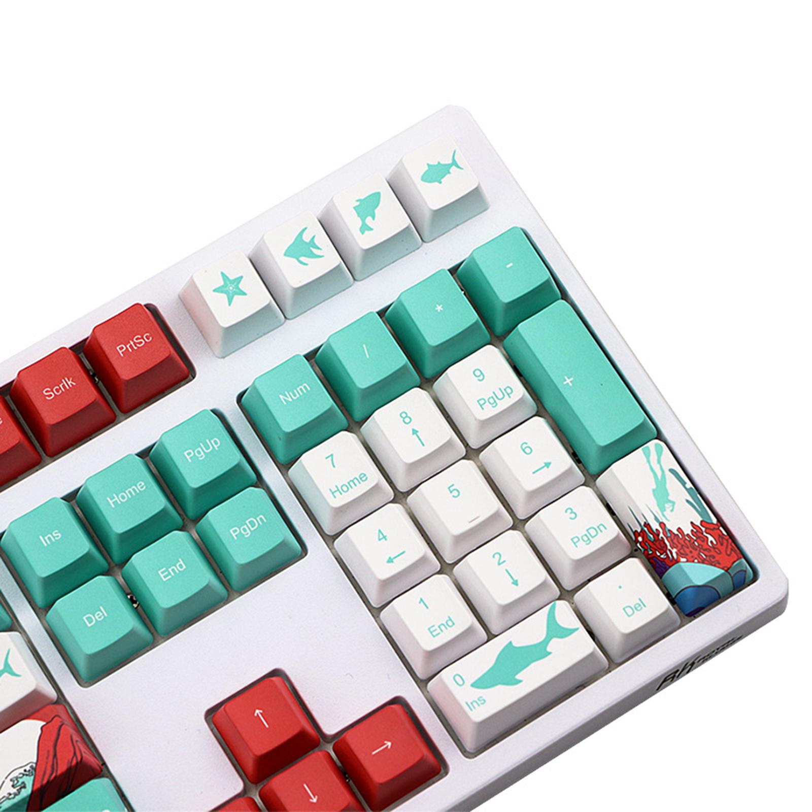 Coral Sea Ukiyo-e DYE-SUB PBT Keycaps for Most Mechanical Keyboards English