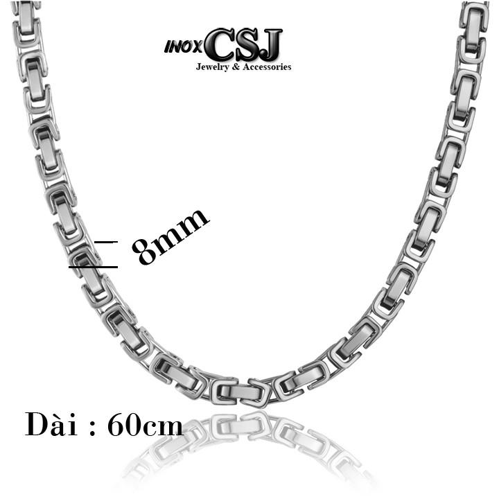 DÂY CHUYỀN NAM INOX 8MM KHÔNG ĐEN