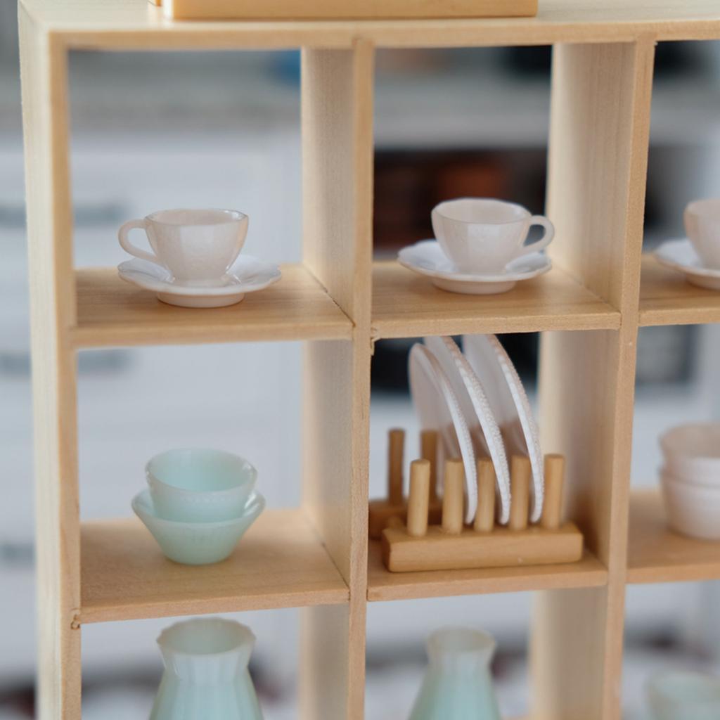 Mini Wooden Storage Display Organizer Stand for 12th Scale Dollhouse