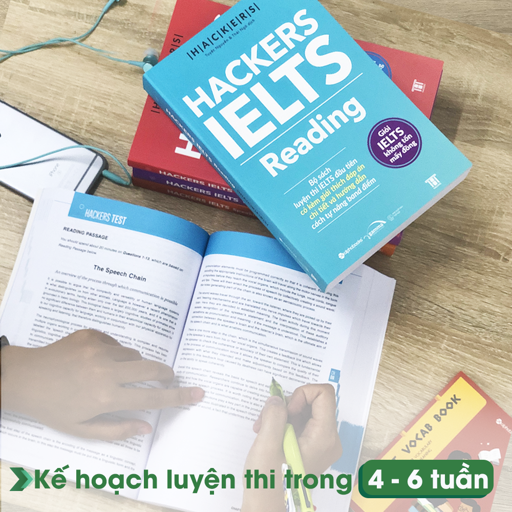 Combo/Lẻ Hackers IELTS: Listening + Reading + Speaking + Writing