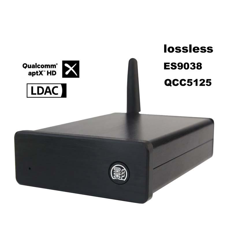 DLHiFi B5 QCC5125 Bluetooth 5.1 APTX-HD LDAC Lossless Adapter ES9038 USB DAC 32bit 384kHz Đầu vào AUX cho Bộ khuếch đại âm thanh HiFi