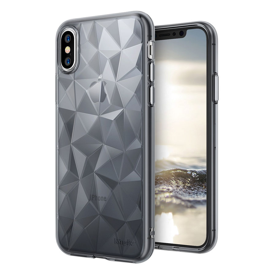Ốp Lưng iPhone X Ringke Air Prism Smoke Black - Hàng Chính Hãng