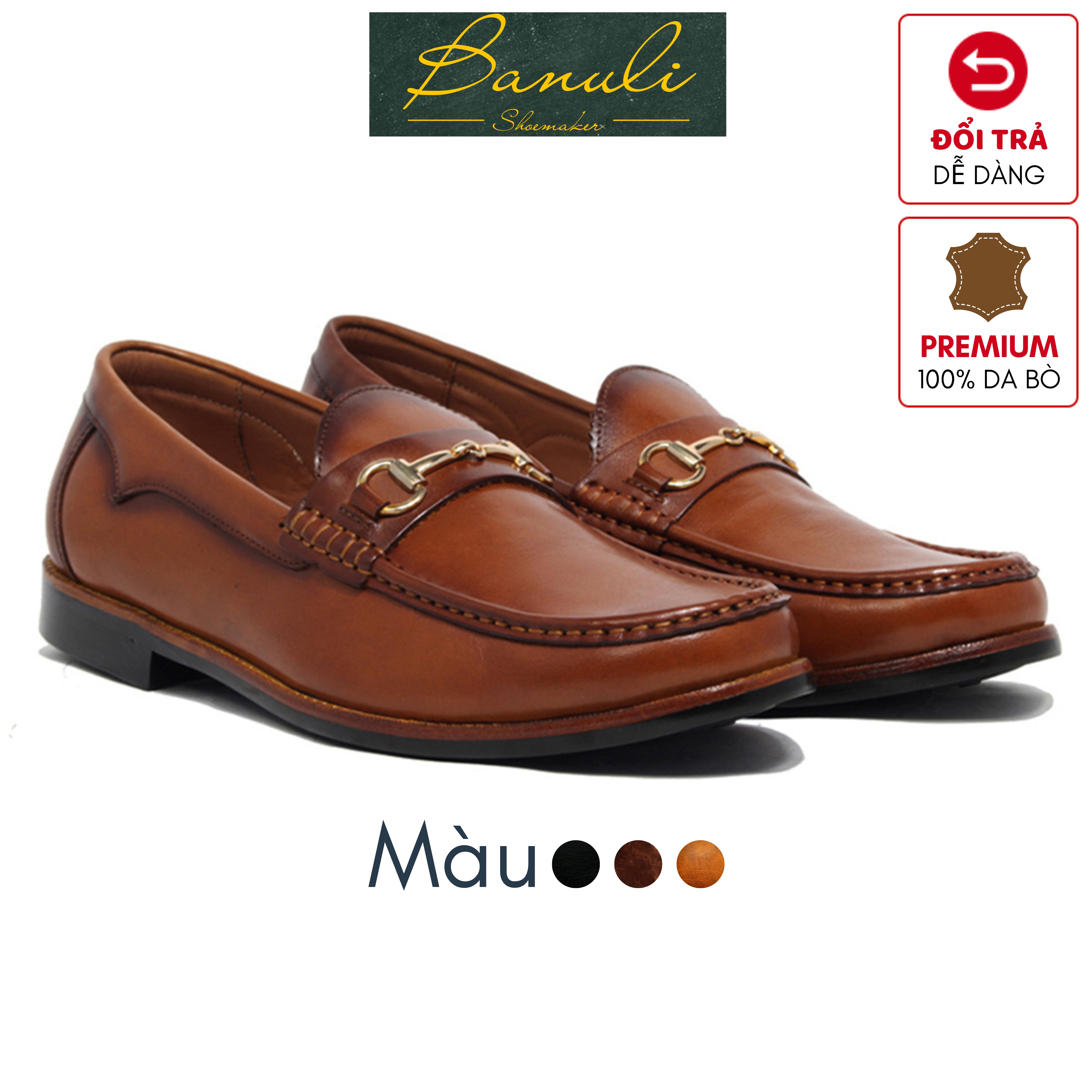 Giày Tây Lười Công Sở Banuli Nam Horsebit Loafers HDPL2M0