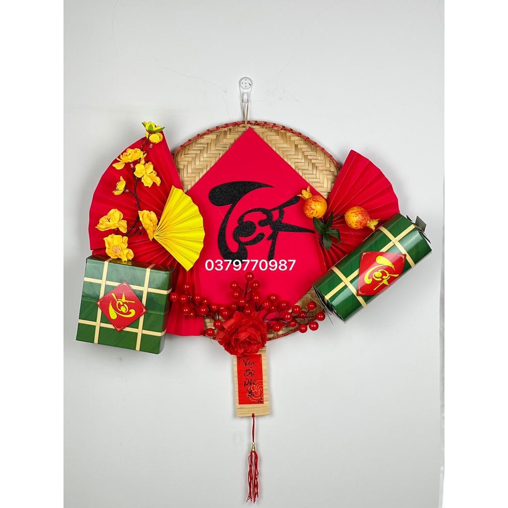 Vòng hoa treo cửa, Mẹt hoa trang trí Tết, Vòng phong thủy hút tài lộc