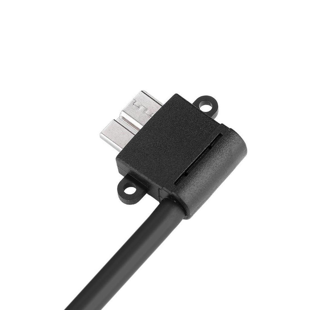 Micro USB 3.0 Cable, Right Angle USB 3.0 Type A to Micro B Cable for Galaxy S5, Note 3, Camera, Hard Drive And More 25cm Black