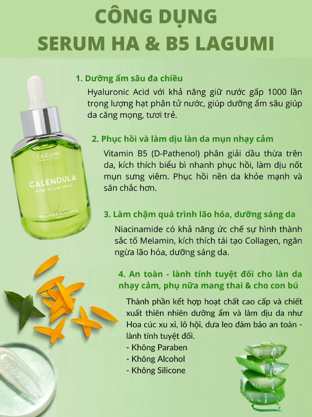 Bộ đôi sản phẩm Sữa rửa mặt và Serum Lagumi an toàn & lành tính cho mẹ bầu và sau sinh