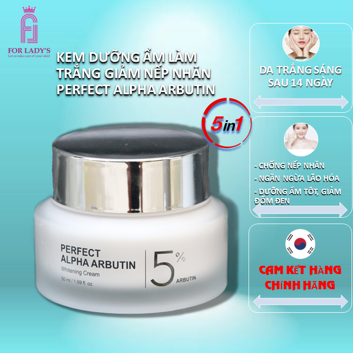 Kem dưỡng làm trắng giữ ẩm chống lão hóa da 50ml- Alpha Arbutin Whitening 5%