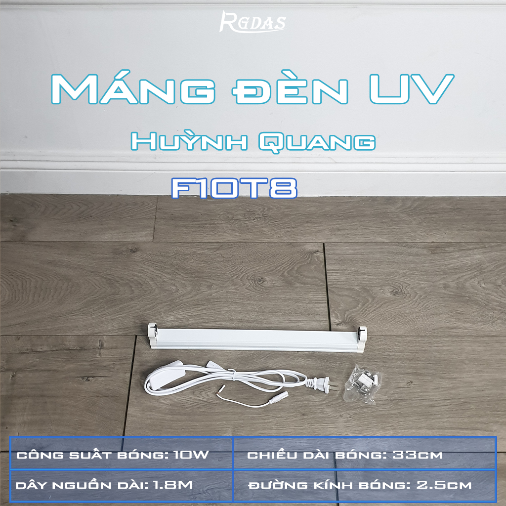 Máng đèn huỳnh quang UV cực tím đầy đủ kích thước dây nguồn dài 1.5m