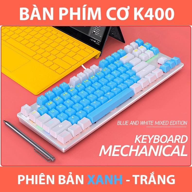 Bàn phím cơ Coputa bàn phím máy tính TKL gaming có dây Full LED RGB K400