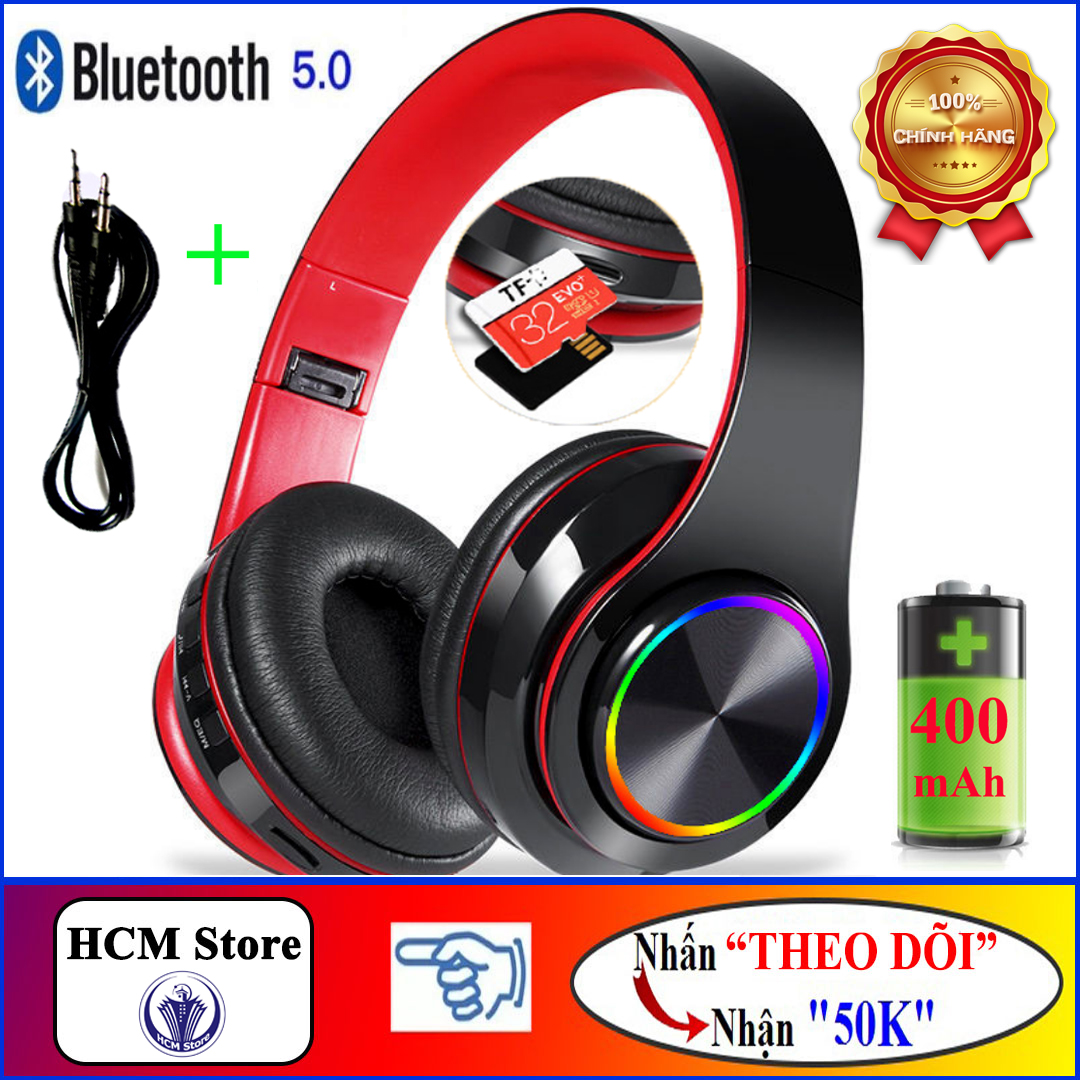 Tai Nghe Bluetooth BONKS-B39, Tai Nghe Chụp Tai Siêu Bass Cực Ấm, Có Hổ Trợ Thẻ Nhớ, FM - Tặng Dây jack 3.5mm, Hàng Chính Hãng