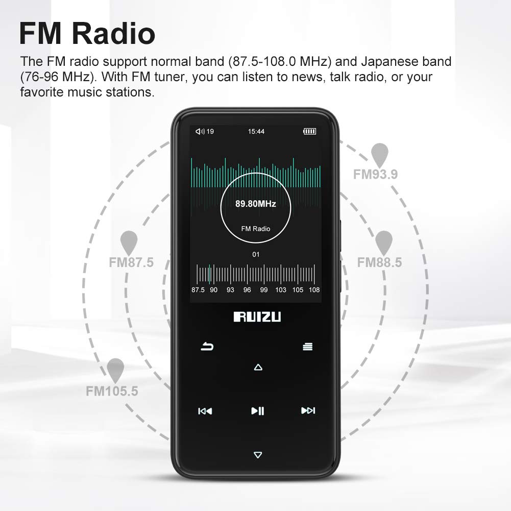 Ruizu D10 - Máy nghe nhạc Lossless, mày hình 2.4 icnh, Bluetooth 4.1 - Hàng Chính Hãng