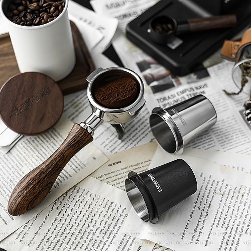 Ly dosing cup inox hứng đựng cà phê cho máy xay EK43 và espresso Cafede Kona