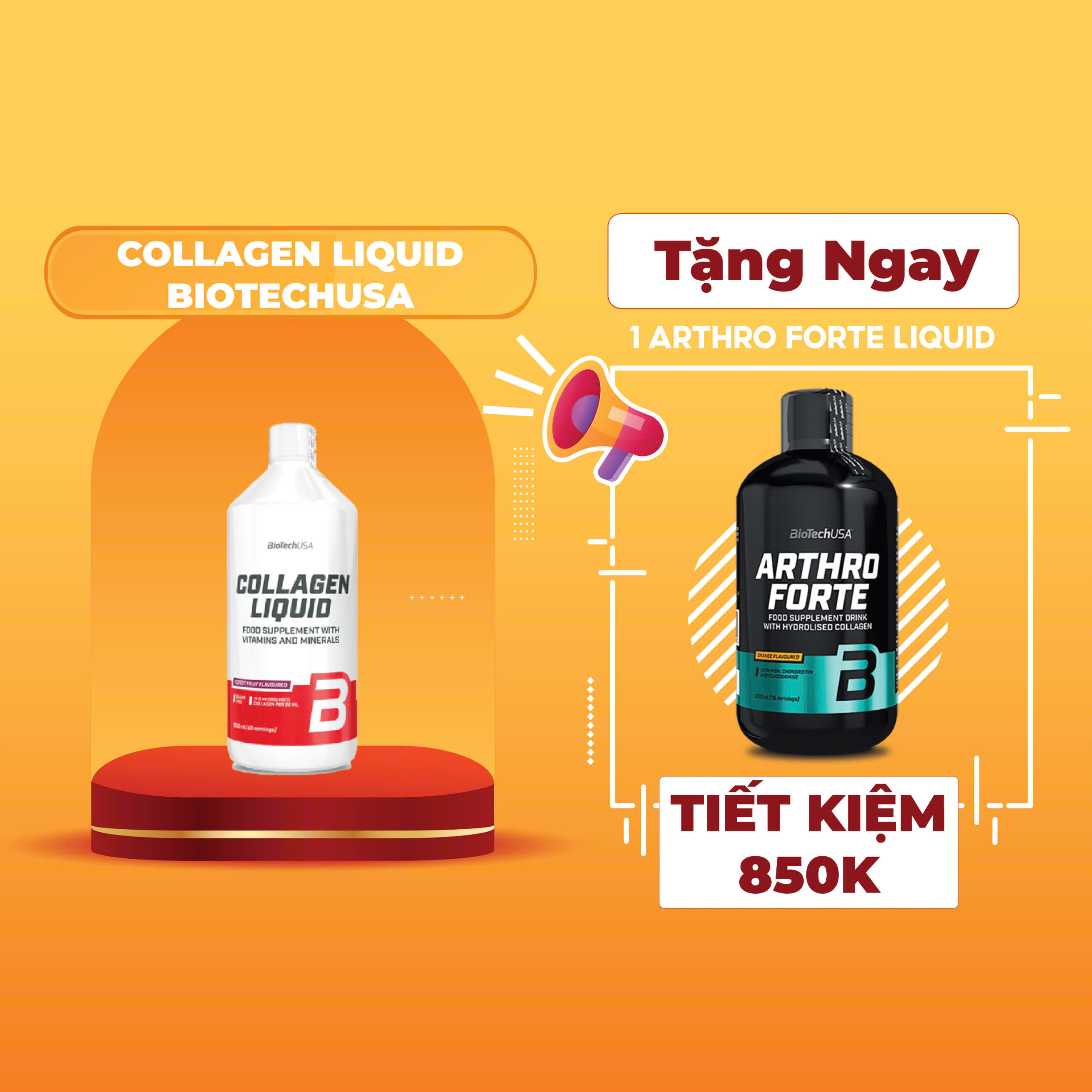 Collagen Liquid BiotechUSA Chai 1000ml T2.2025 - Forest Fruit - Tặng ngay Collagen Liquid BiotechUSA