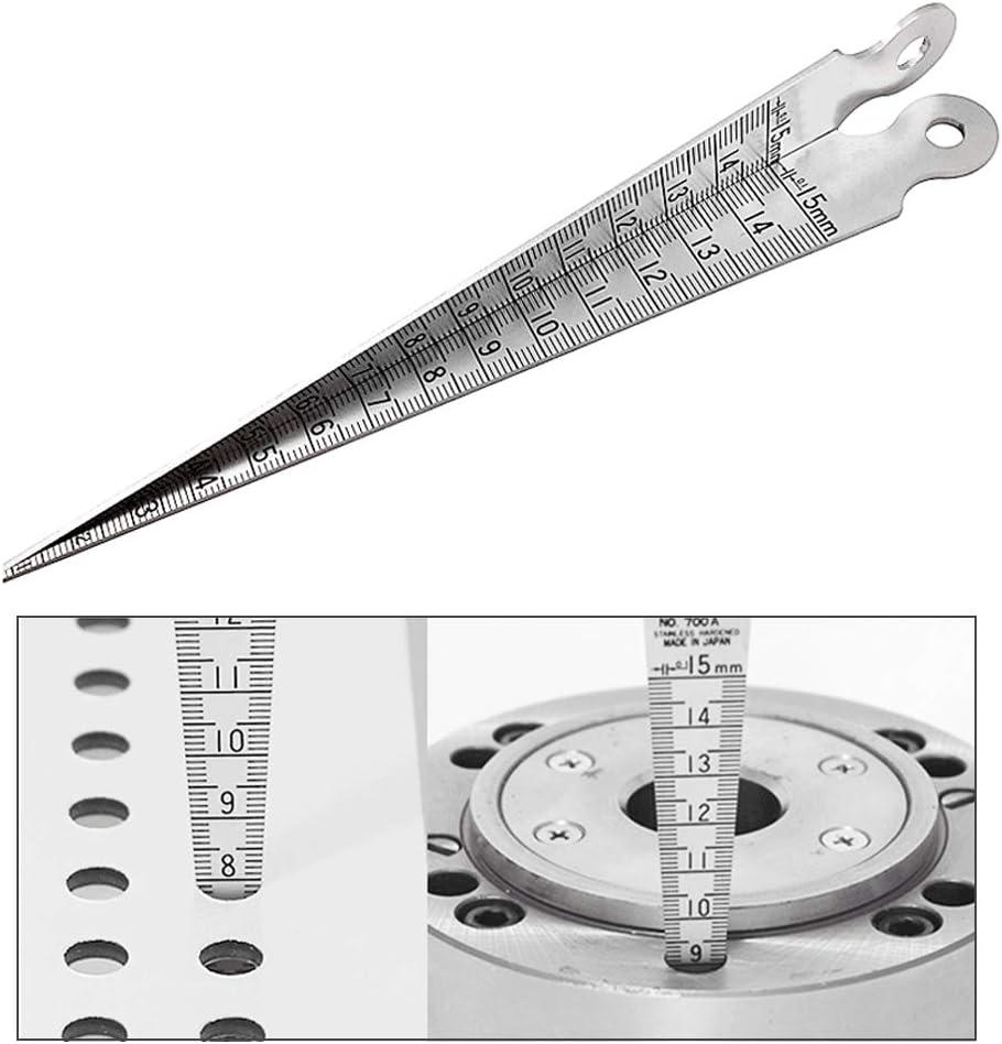 1-15mm 1/64-5/8 Wedge Feeler Hole Gap Thước đo côn Thước thép không gỉ Kiểm tra mối hàn Thước đo côn Imperial Metric Công cụ đo