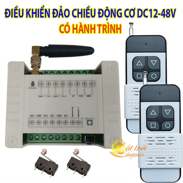 Công tắc điều khiển đảo chiều động cơ DC12-48V có hành trình V4 - Bộ kèm 1 Remote