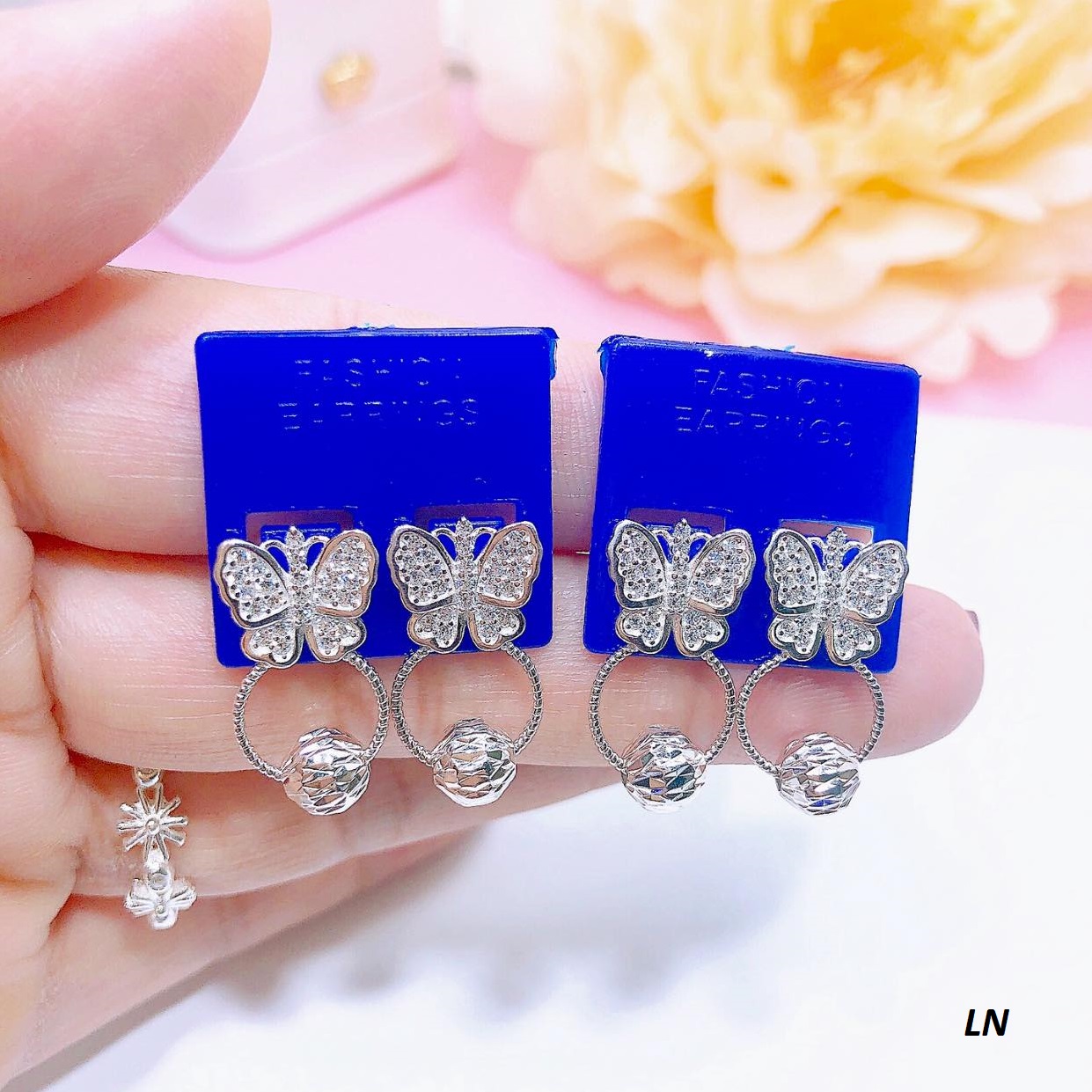Bông tai bạc thời trang chất liệu bạc Ý MS13a