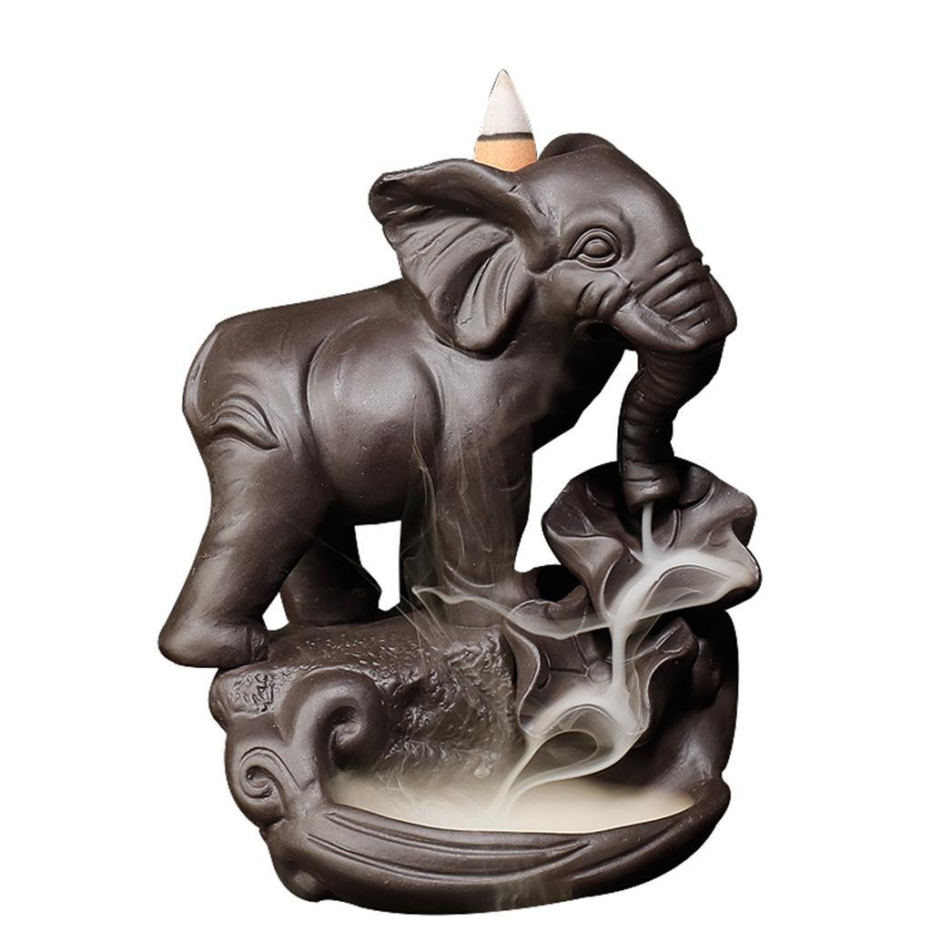 Incense Burner Elephant Model Aromatherapy Clay Cones Holder