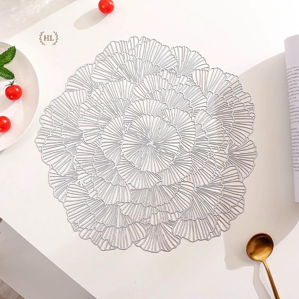 Thảm PVC decor trang trí bàn ăn hình hoa / Khăn trải bàn ăn chất liệu PVC hình hoa BP