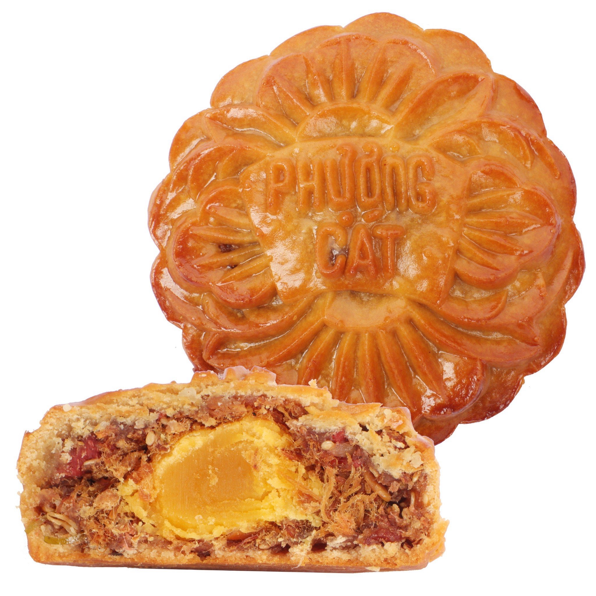 Bánh trung thu ăn kiêng, ít ngọt Thập Cẩm Xá Xíu Lạp Xưởng (1 trứng muối) Nonglamfood 150g | Quà tặng healthy ý nghĩa