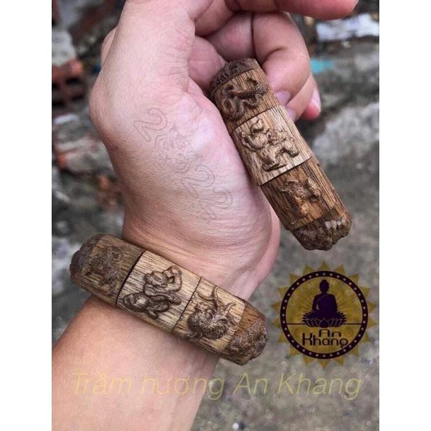 Vòng tay trầm hương 12 con giáp trầm tốc tự nhiên