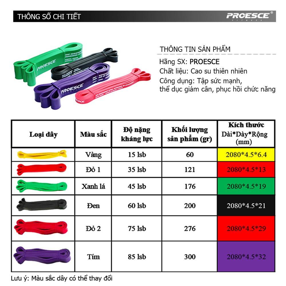Dây Cao Su kháng lực Powerband Hỗ Trợ Tập Gym Toàn Thân Cực bền