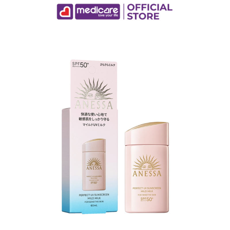 Sữa Chống Nắng ANESSA Perfect UV Da Nhạy Cảm Và Trẻ Em SPF50+ 60ml