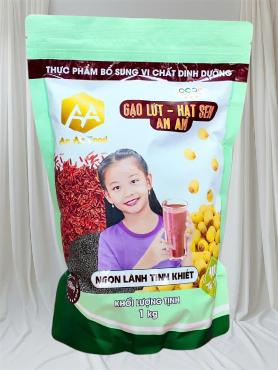 Deal hời 1 kg Bột gạo lứt-hạt sen-mè đen ( bột gạo lứt ANAN) thay thế bửa ăn , chăm sóc sức khỏe , xương khớp , ngủ ngon