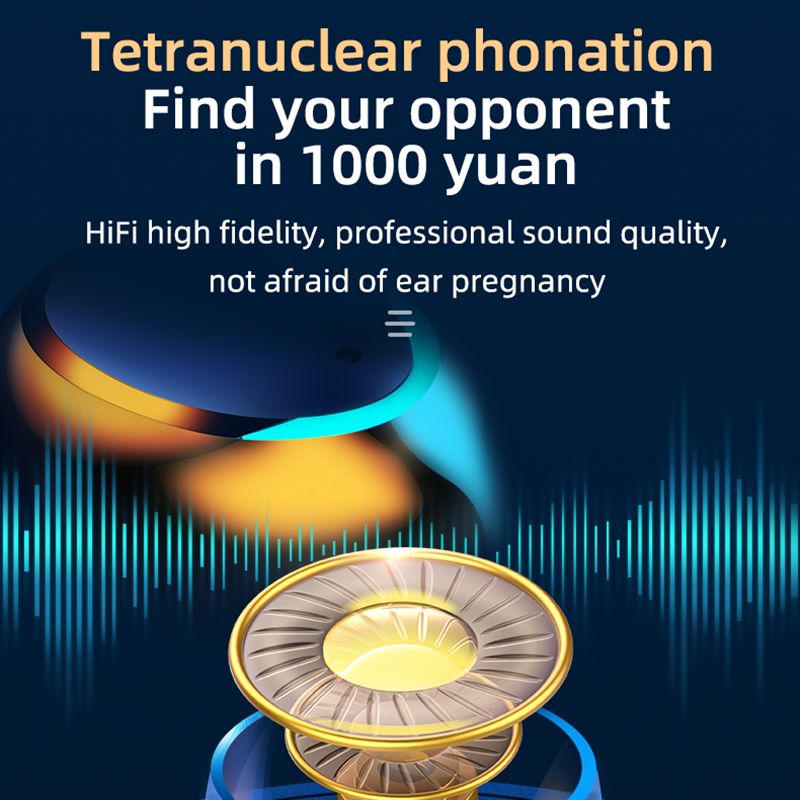 09 9D TWS Bluetooth 5.0 2200MAh Sạc Hộp Tai Nghe Không Dây Âm Thanh Stereo Thể Thao Chống Thấm Nước Tai Nghe Nhét Tai Tai Nghe Có Mic