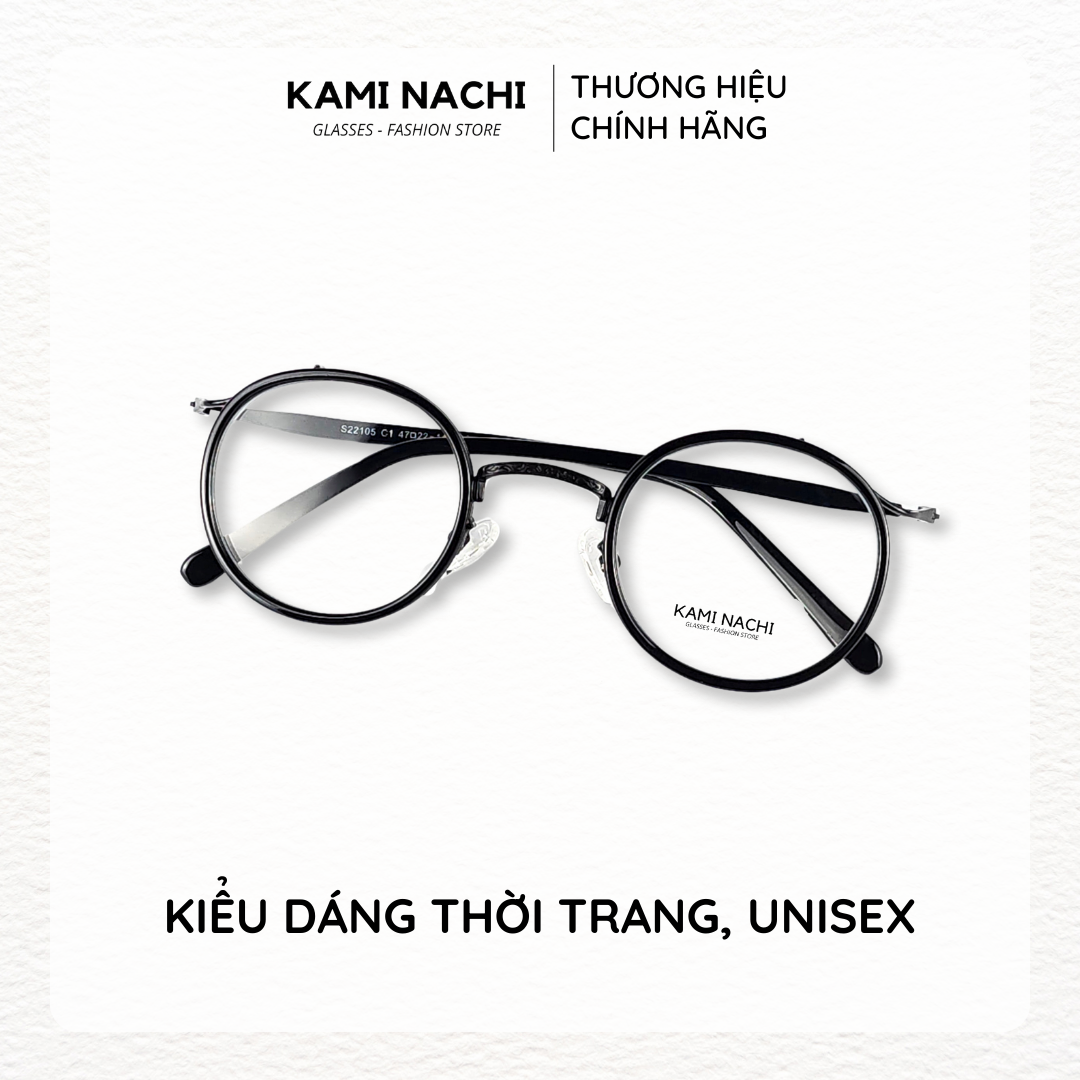 Gọng kính Xuân Hè mới KAMI NACHI S22105, chất liệu kim loại
